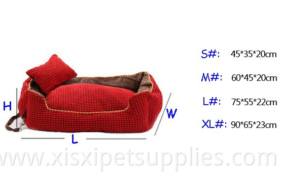 Wholesale Luxury and washable corduroy pet bed with a soft pillow